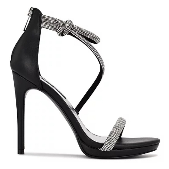 Nine West Lavern Romantic Women's Strappy Rhinestone Pink Dress Sandals 8 - Picture 2 of 5